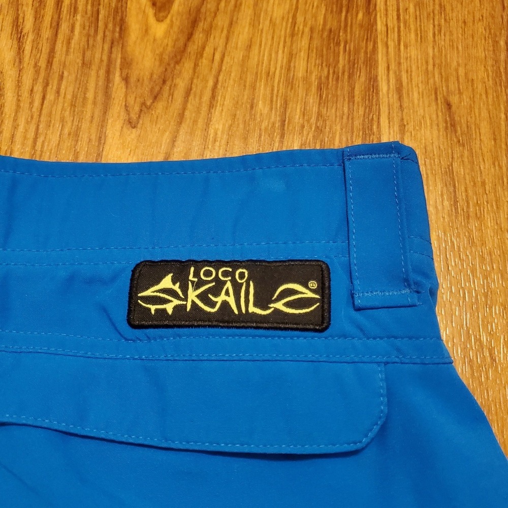 Loco Skailz Shorts Men 32 Blue Performance Fishing‎ Hiking Stretch Pockets - Picture 3 of 7
